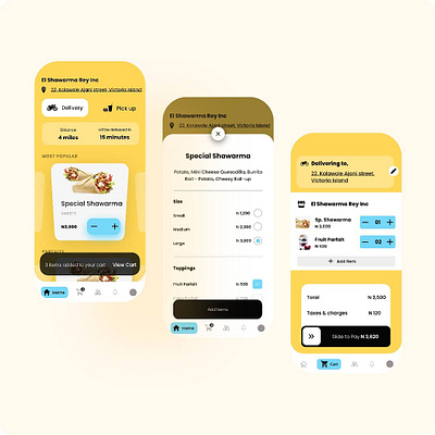 Application to order shawarma adobe xd app food food and drink gradient shop ui ux