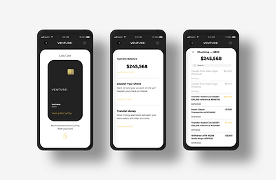 VentureBox - Business Card Design Concept branding design design concept interface design mobile design ui ux