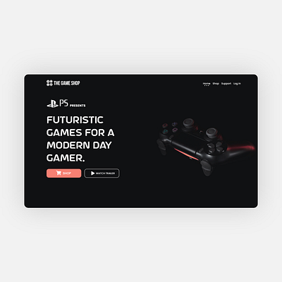 GameShop Playstation Homepage adobe xd dark ui games ui ux webdesign