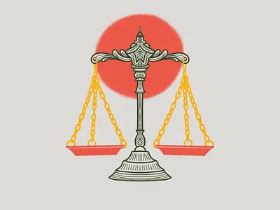 Scales design illustration justice noir scale simple tip
