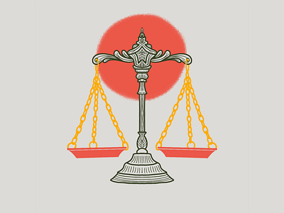 Scales design illustration justice noir scale simple tip