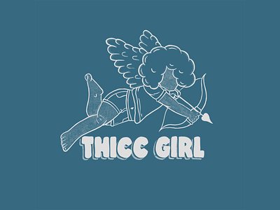 Thicc Cherub angel arrow black black girl black girl joy blackgirl bow cherub cupid doodle illustration thicc thick thickness wings