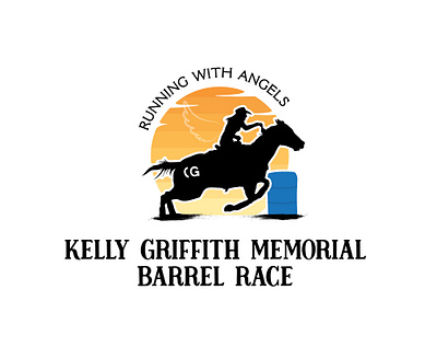 Kelly Griffith Memorial Barrel Race logo barrel branding desert design horse icon illustration logo memorial race rodeo vector