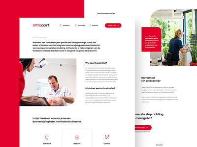 Orthopoint About Page beauty dentist doctor health healthcare homepage icon industry landing medical medicine red webdesign website