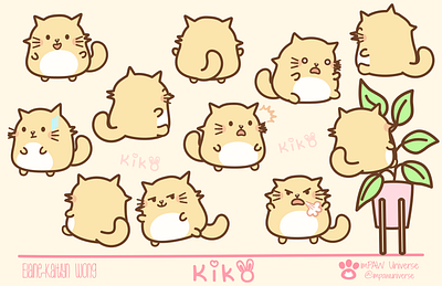 Kiko character expressions designs artwork brand brand identity cartoon character cat cats character design comic concept concept art concept character concept design cute art digital art digital illustration expression facial expressions illustration digital kitty cat kitty illustration