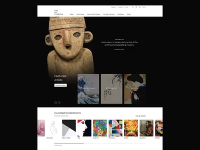 Art Collective Online Shop art artists concept curated dark ecommerce grid indonesia large footer minimal mock up online shop painting slider