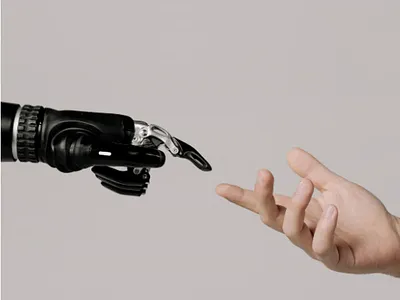 El humano y la tecnología design icon illustration