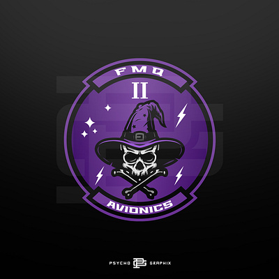 FMQ avionics custom esportslogo illustration logo design logodesign mascot mascot logo patch design vector witch