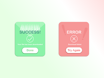 Daily UI :: #011 011 11 daily 100 challenge daily ui 011 dailyui dailyuichallenge design download error flash message green minimal red success ui