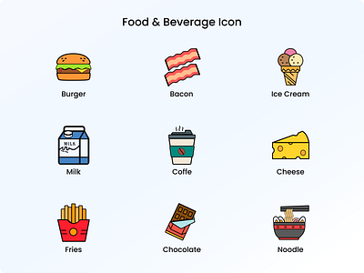 Food & Beverage Icon icon icon design icon set iconography icons illustration vector