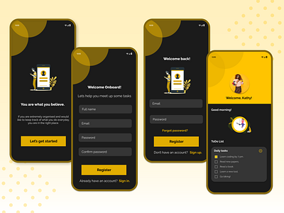 Todo App Dark dark app dark mode dark ui design figmadesign mobile app mobile design mobile ui simple design todo todo app ui uidesign
