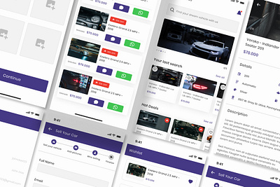 Carodeal - Used Car Dealer UI kit Figma application auto automotive business car dealer industry mobile sales selling template transportation ui used web