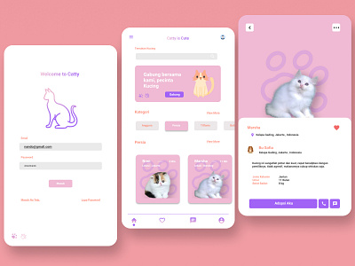 UI/UX Mobile Apps Cats app app design apps design cat design design art designer designs drawing minimal typography ui uidesign uiux ux