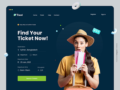 Ticket Booking Web UI Exploration agency website air ticket app best shot booking app designer landing page madhu mia popular shot product designer ticket ticket booking tour travel trendy ui ux visual design web website design