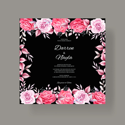 Elegant wedding card template background card elegant floral flower frame invitation nature spring template