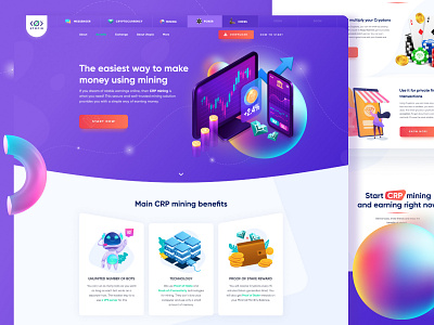 Crypton Mining crypto crypto currency crypto wallet freelancer illustration art modern ui uidesign uiux violet