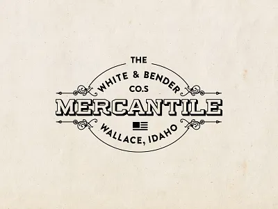 White & Bender Mercantile - Identity 1800s 1900s antique identity logo mercantile old store storefront timeless vintage