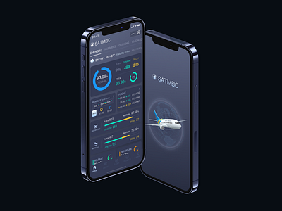 SATMBC app aviation data visualization design ui vector