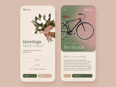 Rec'up mobile design ✨ 2d branding design home mobile mobile app newsfeed shopping app typography ui web