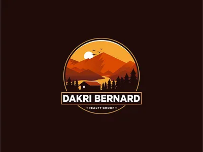 Dakri Bernard Reality Group branding classic design emblem icon logo mountains reality vector vintage