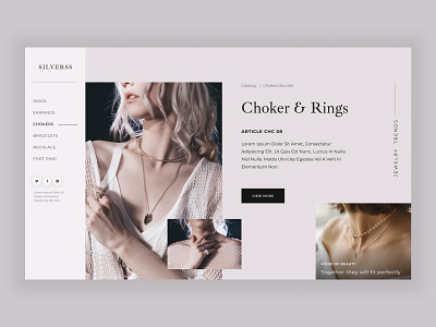Dribbble Explore #5 - Jewelery Collection ecommerce jewelery jewellery jewelry necklace web webdesign