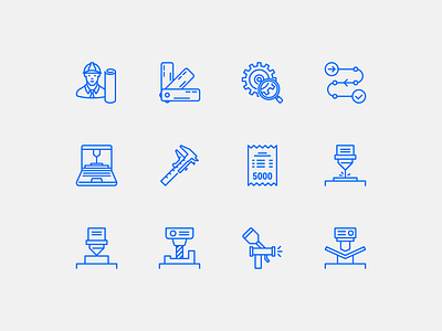 Metal processing icon icon set iconography icons icons set iconset line ui ux vector web