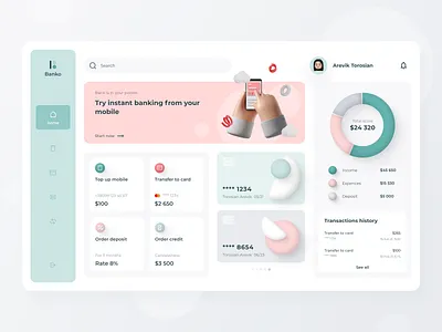 Banko home screen app design icon typography ux web
