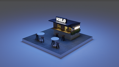 Kulo Coffee Shop 3d 3d art 3d concept 3d design 3d house branding design