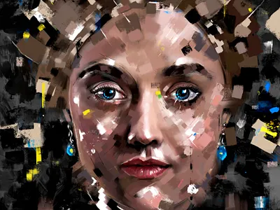 Sarah abstract contemporary digital art digitalart fine art fineart portrait portrait art portrait illustration portraits procreate