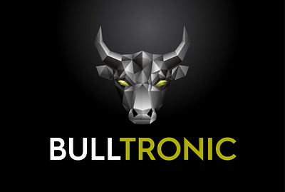 BULLTRONIC Logo Design - Geometric Bull Logo 3d bull 3d illustration 3d logo 3d logo design bull design bull head bull logo geometric bull polygonal polygonal bull stocks