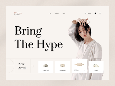 Fashion Header - Website Design clean cloth dashboard e commerce e commerce design elegant exclusive fashion fashion brand fashion illustration landing page luxury luxury brand minimalist outfit theme web design website website design