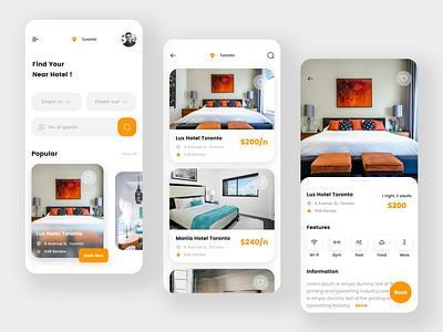 Hotel Booking app accommodation app app design booking booking app hostel hotel hotel app hotel booking hotel branding hotels minimal room room booking travel ui