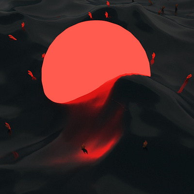 Red Moon blender illustration