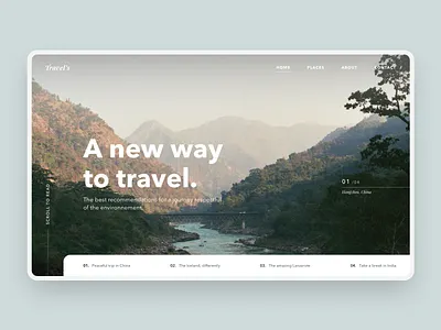 Travel website UI #1 branding landing minimal photography travel ui web website
