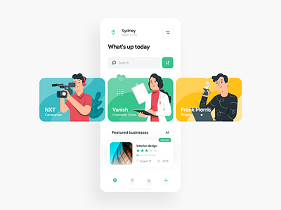 Magny app - Explore page app app design app ui application business concept flat icon illustration iran mobile app mobile ui sydney ui ui design uiux ux uxui