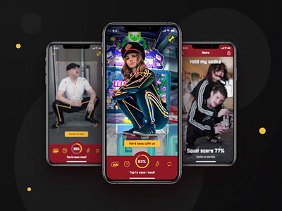 Squat-O-Meter | AI-based app that estimates how cool you sqaut android app camera chart design fun icons interaction design ios meme mobile photo pose estimation slav squat ui ux