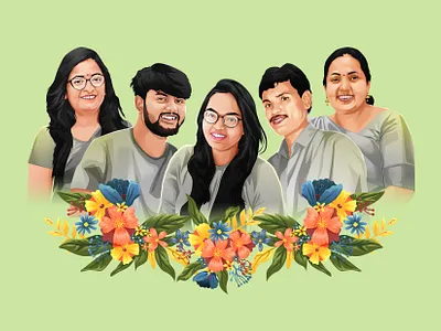 Familly Portrait Illustration family illustration portrait portrait illustration