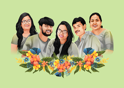 Familly Portrait Illustration family illustration portrait portrait illustration