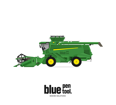 Combine harvester bluepentool combine green combine vector vector illustration vectordesign