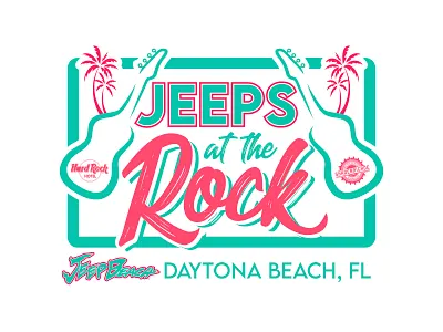 Jeeps at the Rock branding for Jeep Beach 4x4 daytona hard rock hard rock hotel hardrock jeep beach