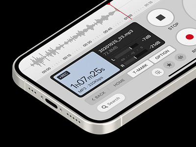 Voice Recorder (Light) ahang app application concept design layout light lightmode lightui platform record record label recorder recording records sketch ui version