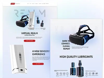 Onyx+ Realm Landing Page gradient landing page sex tech tech technology ui vr vr design