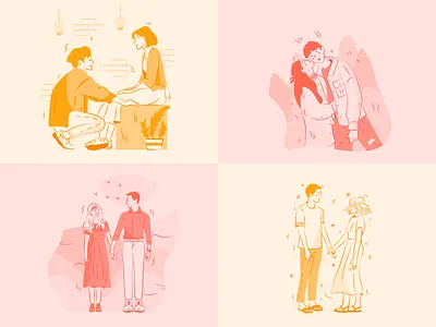 Valentines Day Illustrations boy character couple dating day girl illustration love pack valentines