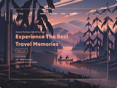 Trip - Travel Landing Page clean illustration landing minimal nature travel trip ui ux website website design