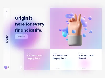 Mobo 3d artist 3d hand blur design glassmorphism handy logo logo design logodesign ui