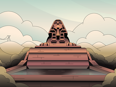 Sphinx abstract badge branding character flat gradient illustration illustrator logo minimal simple