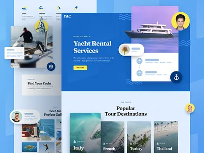 Yacht Rental Service design figma landing rental responsive service sketch template ui ux xd yacht