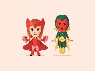 Wanda & Vision illustration marvel marvel comics scarlet witch vector wandavision