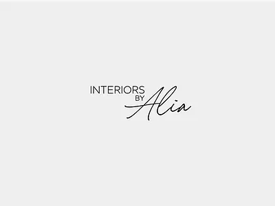 Interiors by Alia logo feminine logo handwritten handwritten font handwritten logo interior design logo interior studio logo