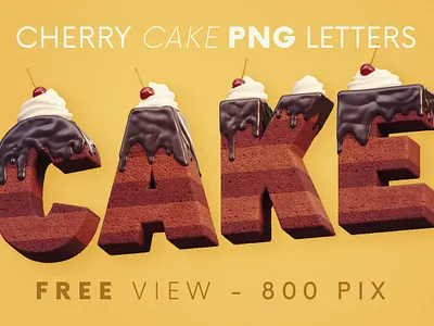 Cherry Cake Free 3D Lettering 3d 3d art 3d font bakery cake deeezy font food free free font free graphics free typography freebie freebies typography